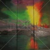 aurora boreal Oil Canvas Landscaping