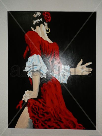 "Bailaora" Acrylic Canvas Figure Painting