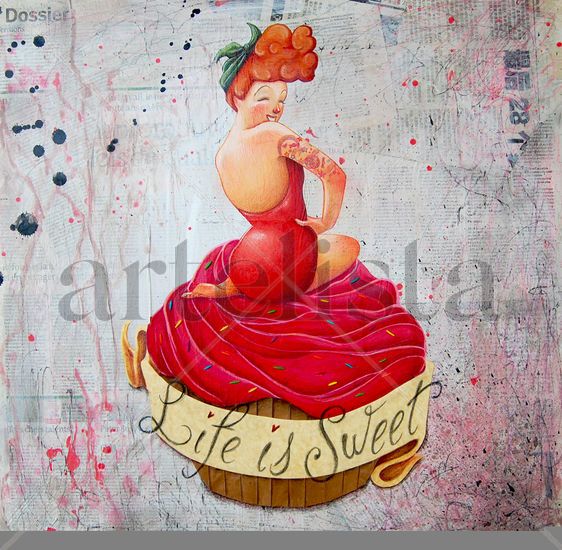 Life ist Sweet Gouache Lienzo Otros