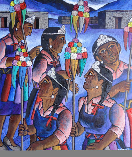 Pallas de Langla - Lunahuaná Oil Canvas Figure Painting