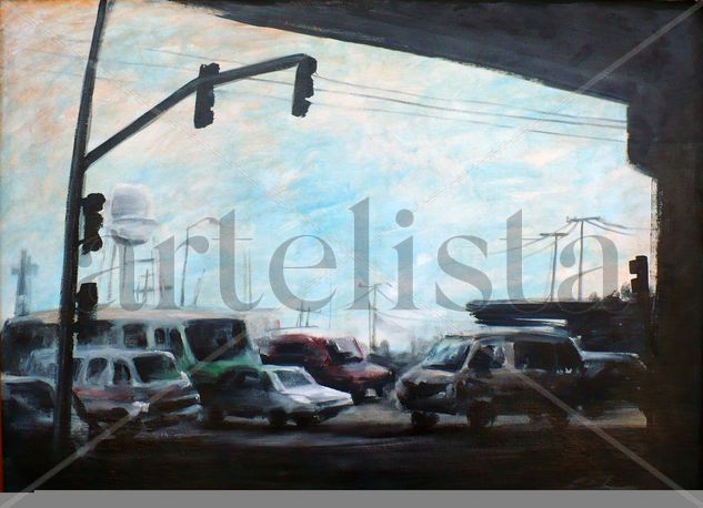 Centinelas en el Asfalto Oil Canvas Landscaping