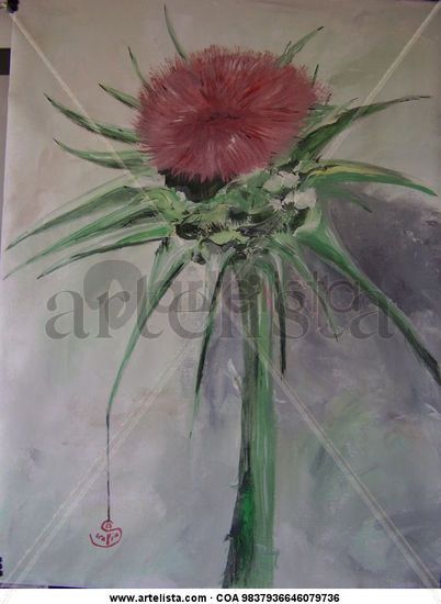 Cardo Mariano Acrylic Canvas Floral Painting