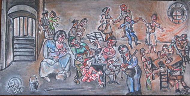 La fiesta Oil Canvas Others