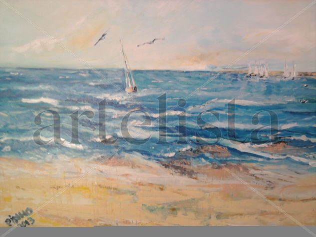 AZUL Oil Canvas Marine Painting