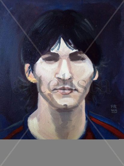 Messi Óleo Tela Retrato