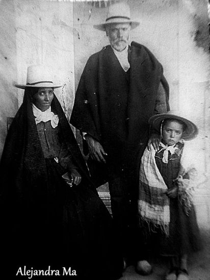 Familia antigua Retrato Blanco y Negro (Digital)