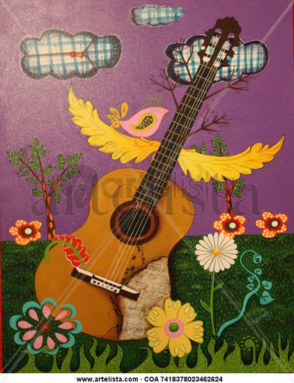 "Al cielo le hace falta tu voz" Acrylic Canvas Landscaping