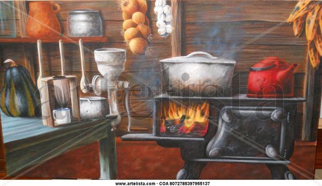 la cosina de abuela Acrylic Textile Still Life Paintings