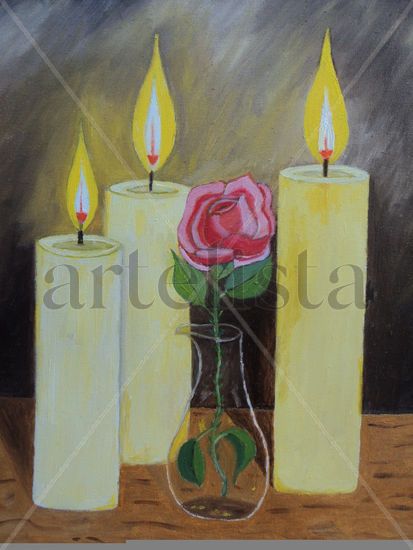 Cirios ó Velas Oil Canvas Figure Painting