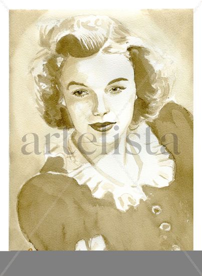 Judy Garland Watercolour Paper Portrait