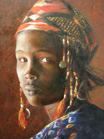 fille africaine Oil Canvas Figure Painting