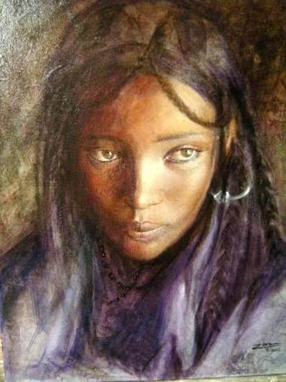 fille touareg Oil Canvas Portrait