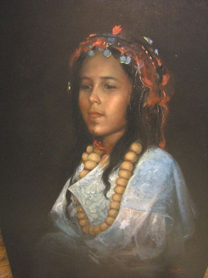 fille berbère Oil Canvas Portrait