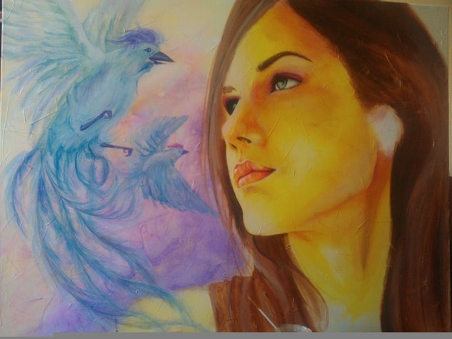 el vuelo Acrylic Canvas Portrait