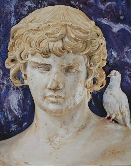 Antinous Oil Textile Figure Painting