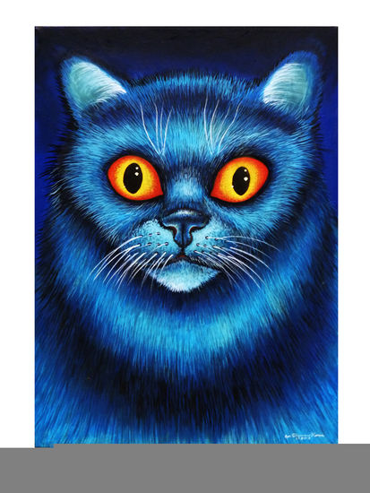 Gato azul Acrílico Lienzo Animales