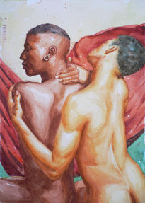 Watercolour two men