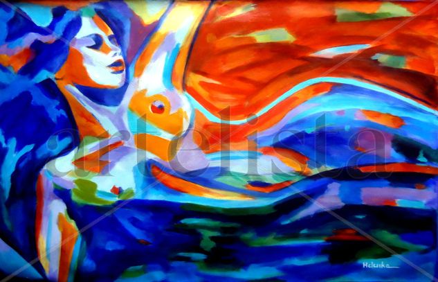 "The sea of life" Acrylic Canvas Nude Paintings