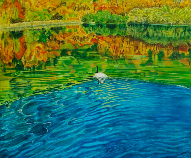 "LA SOLEDAD DEL CISNE" Acrylic Canvas Landscaping