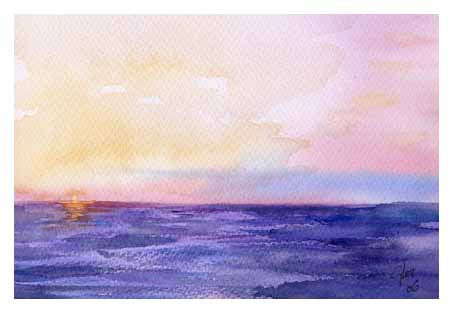 Atardecer en Cabo de Gata Watercolour Card Landscaping