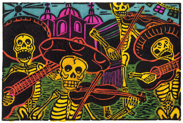 EL MARIACHI Linocut