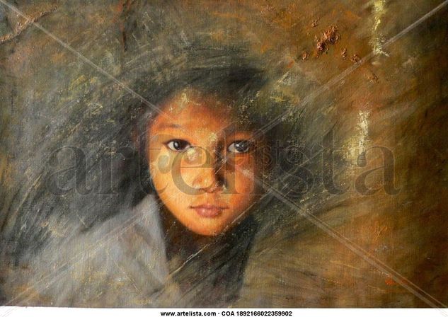 oil painting -portrait of boy Oil Canvas Portrait