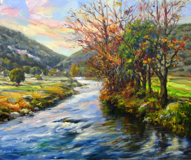 Amanecer en los Montes de Toledo. Oil Canvas Landscaping