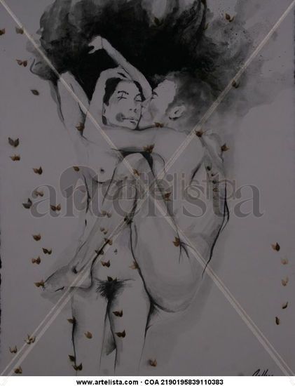 Otro beso Graphite Card Nude Paintings