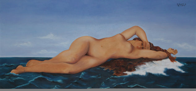 Desnudo. Sobre las olas Oil Canvas Nude Paintings