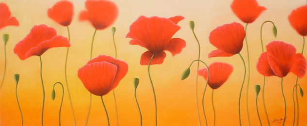 amapolas Oil Canvas Floral Painting