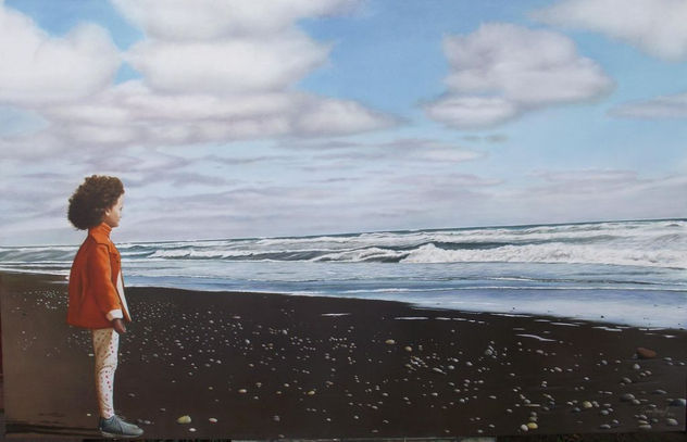 retrato de niña mirando el horizonte