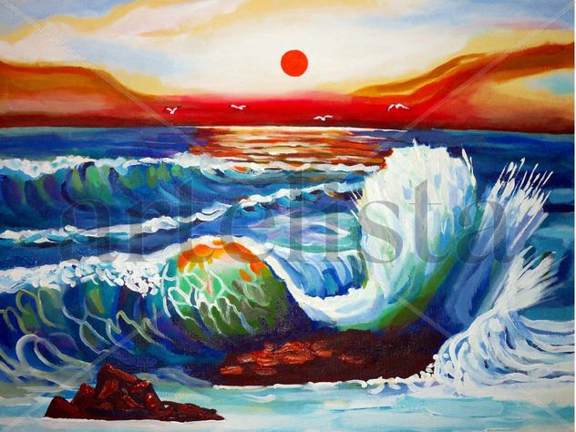 cuadro atardecer