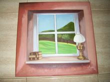 Ventana al prado Oil Canvas Others