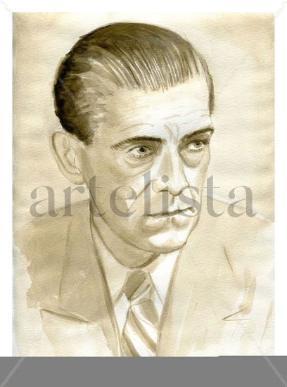 Boris Karloff Watercolour Paper Portrait