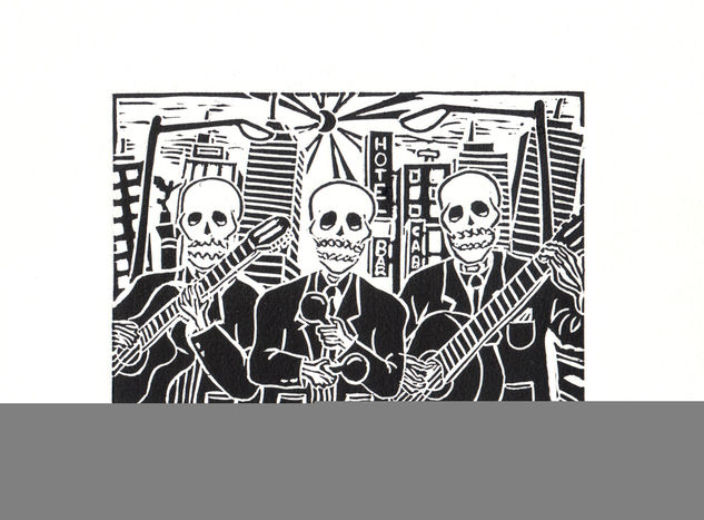 EL TRIO Linocut