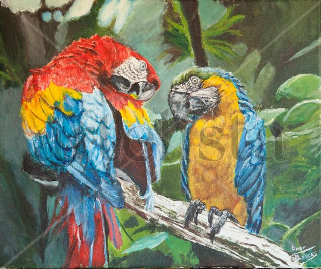 Guacamayos Acrylic Canvas Animals