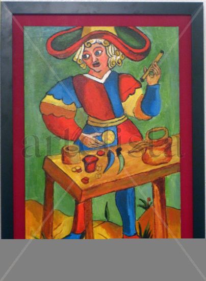 El Mago (Le Bateleur) Acrylic Canvas Figure Painting