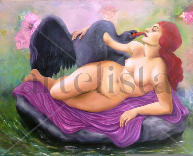 CISNE ROJO Y CISNE NEGRO Oil Canvas Nude Paintings