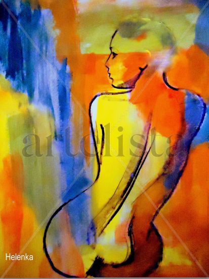 Calmness Acrylic Canvas Nude Paintings