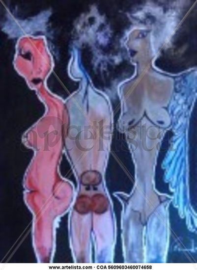 "CUERPOS" Mixed media Canvas Figure Painting