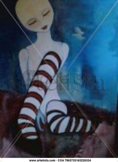 "MUÑECA" Acrylic Canvas Figure Painting