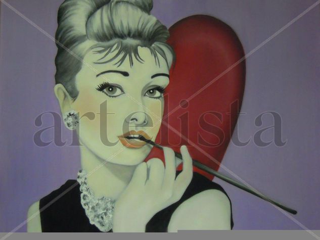 Audrey Hepburn Oil Canvas Portrait