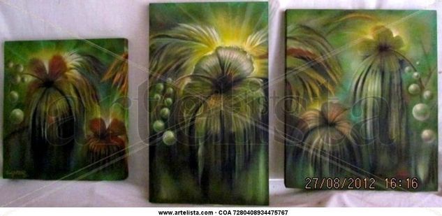 triptico  floreal Acrylic Others Floral Painting