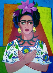 LA ETERNA, PORTRAIT OF FRIDA, 2004 Acrylic Textile Portrait