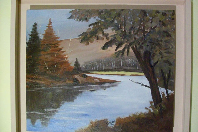 Rio de otoño Oil Canvas Landscaping