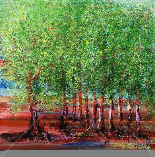 El Bosque de los Arboles que Caminan Mixed media Panel Landscaping