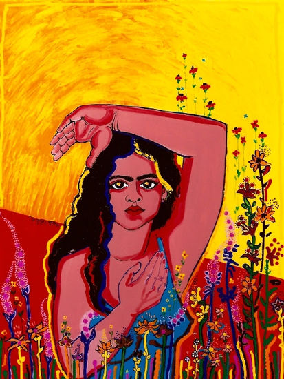 LATINA, 1997 Acrylic Textile Portrait