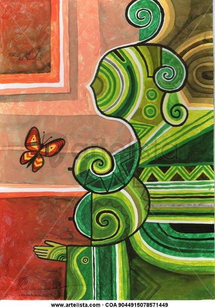Nena con mariposa