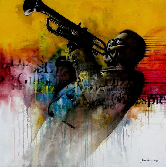 Dizzy Gillespie Media Mixta Lienzo Figura