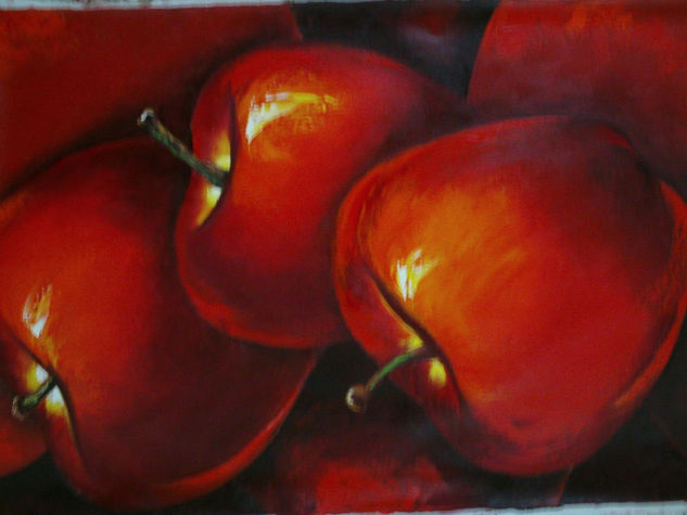 manzana rojas Oil Canvas Still Life Paintings